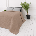 Tagesdecke „Bedspread Latte“. Tagesdecken, 210x240 cm. Bettüberdecke in warmem sandton mit regelmäßigem geflochtenem geometriemuster Tagesdecke „Bedspread Latte“. Tagesdecken, 210x240 cm. Bettüberdecke in warmem sandton mit regelmäßigem geflochtenem geometriemuster