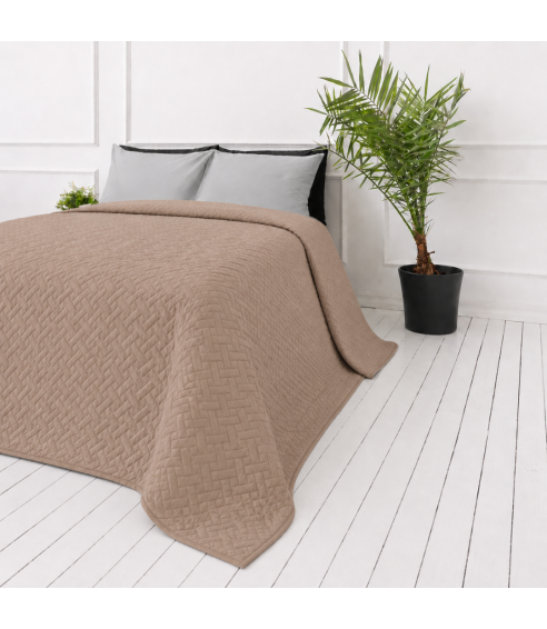Tagesdecke „Bedspread Latte“. Tagesdecken