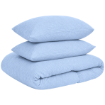 Musselin Bettwäsche set "Blue muslin". Bettwäsche sets, 135/140x200 cm, 150x200 cm, 155/160x200 cm. Hellblaue, einfarbige bettwäsche-garnitur mit einer feinen, gekräuselten struktur. Musselin Bettwäsche set "Blue muslin". Bettwäsche sets, 135/140x200 cm, 150x200 cm, 155/160x200 cm. Hellblaue, einfarbige bettwäsche-garnitur mit einer feinen, gekräuselten struktur.