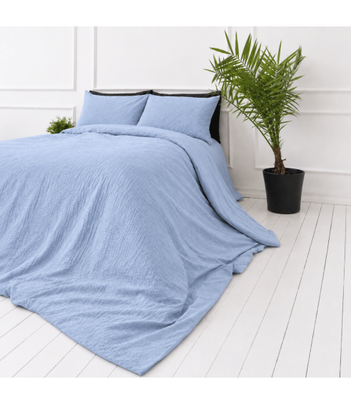 Musselin Bettwäsche set "Blue muslin". Kinderbettwäsche