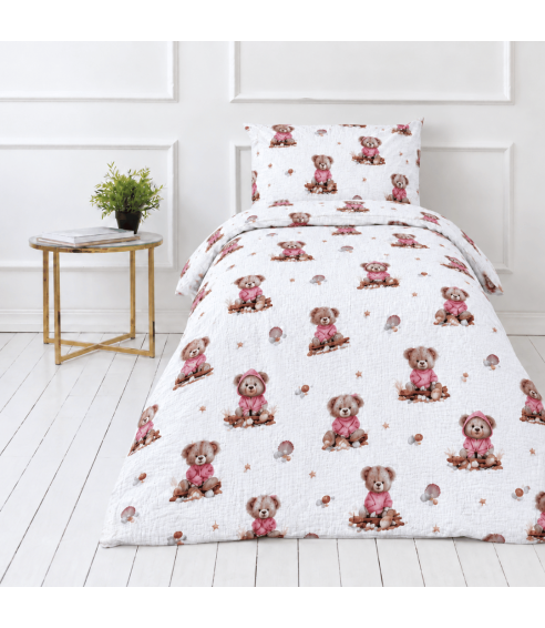 Musselin Bettwäsche set "Fluffy Bear muslin". Kinderbettwäsche