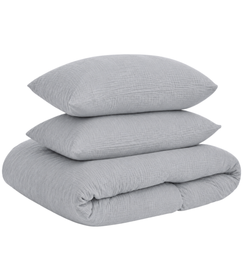 Musselin Bettwäsche set "Grey muslin". Bettwäsche 200x200