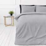 Musselin Bettwäsche set "Grey muslin". Bettwäsche einfarbig, 200x200 cm, 200x220 cm. Schlichtes bettwäsche-set in einem feinen silbergrau