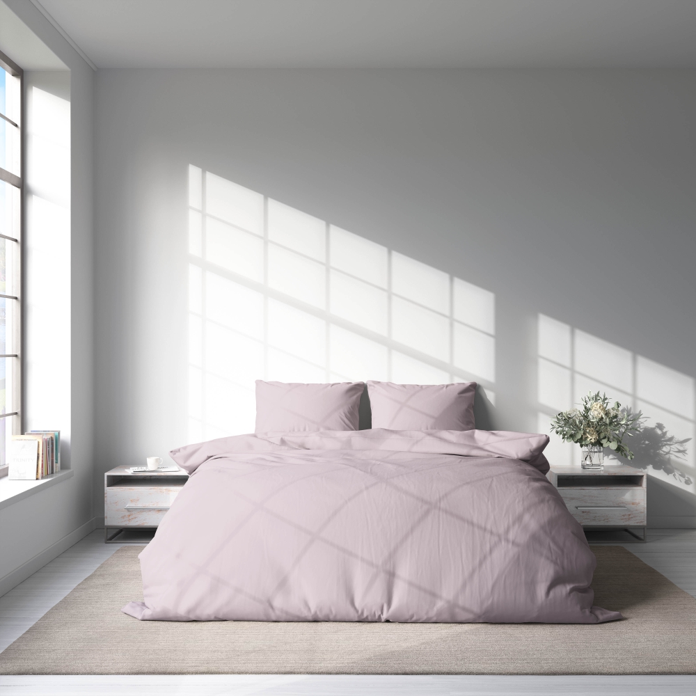 Bettwäsche set "Ash rose". Bettwäsche für Hotels, 135/140x200 cm, 155/160x200 cm, 200x200 cm, 200x220 cm, 220x240 cm. Elegantes bettwäscheset in eschenrose für ein schickes und einladendes schlafzimmer.