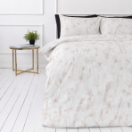 Bettwäsche set "Aubrielle". Bettwäsche 155x200, 135/140x200 cm, 150x200 cm, 155/160x200 cm, 180x200 cm, 200x200 cm, 200x220 cm, 220x240 cm. Bettwäscheset mit sanften floralen linien- und blätterdetails