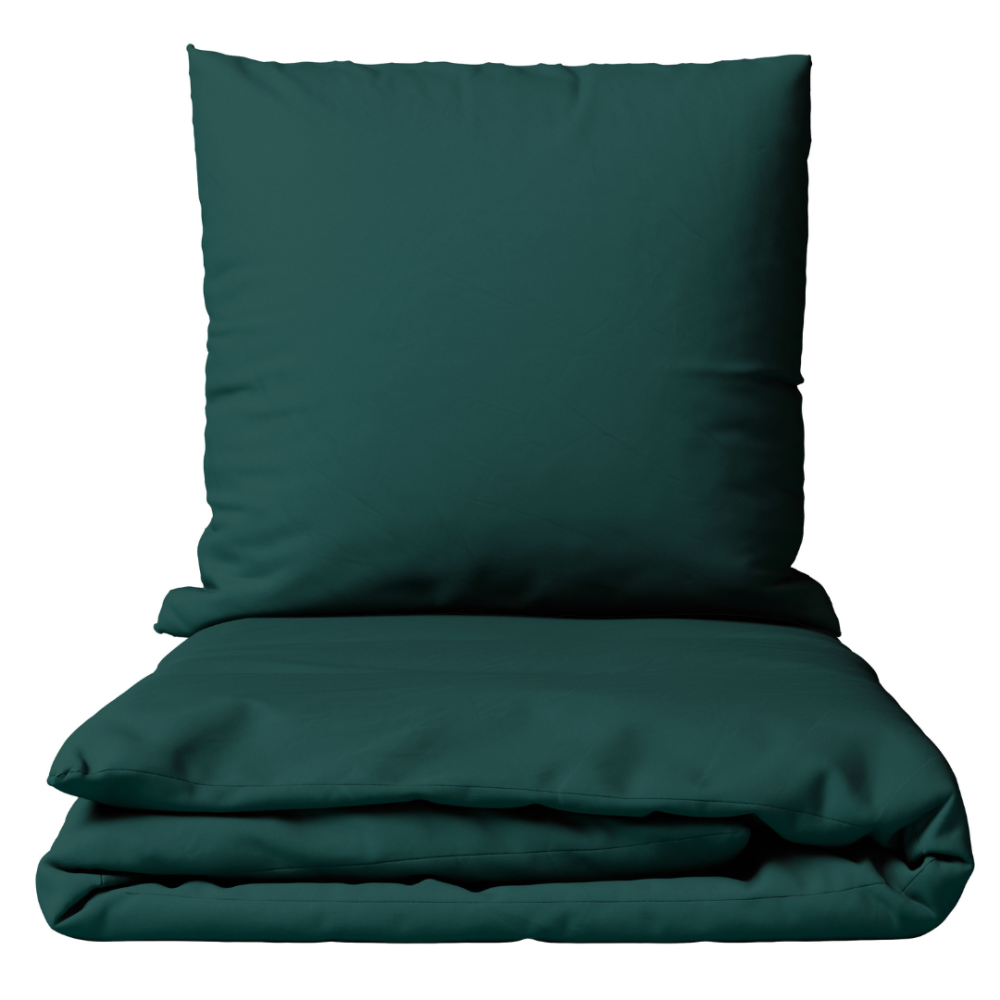 Bettwäsche set "Basil". Bettwäsche Baumwolle, 135/140x200 cm, 200x200 cm, 200x220 cm. Dunkelgrünes einfarbiges bettwäsche-set.