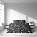 Bettwäsche set "Silent Canopy". Bettwäsche Baumwolle, 135/140x200 cm, 155/160x200 cm, 200x200 cm, 200x220 cm. Elegantes, naturinspiriertes bettwäschedesign im schlafzimmer