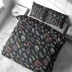 Bettwäsche set "Silent Canopy". Bettwäsche Baumwolle, 135/140x200 cm, 155/160x200 cm, 200x200 cm, 200x220 cm. Bettwäsche-set mit sanften grünen, rosa und blauen akzenten