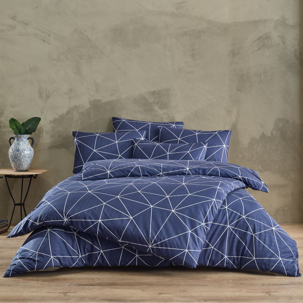 Bettwäsche set "Bern Navy". Bettwäsche Baumwolle, 135/140x200 cm, 200x200 cm, 200x220 cm