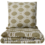 Bettwäsche set "Olive Orbit". Bettwäsche 135x200, 135/140x200 cm, 150x200 cm, 155/160x200 cm, 180x200 cm, 200x200 cm, 200x220 cm, 220x240 cm. Bettwäsche-set in olivgrün mit grafischem ornament