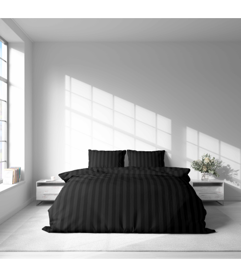 Bettwäsche set "Black Stripes". Bettwäsche 140x200