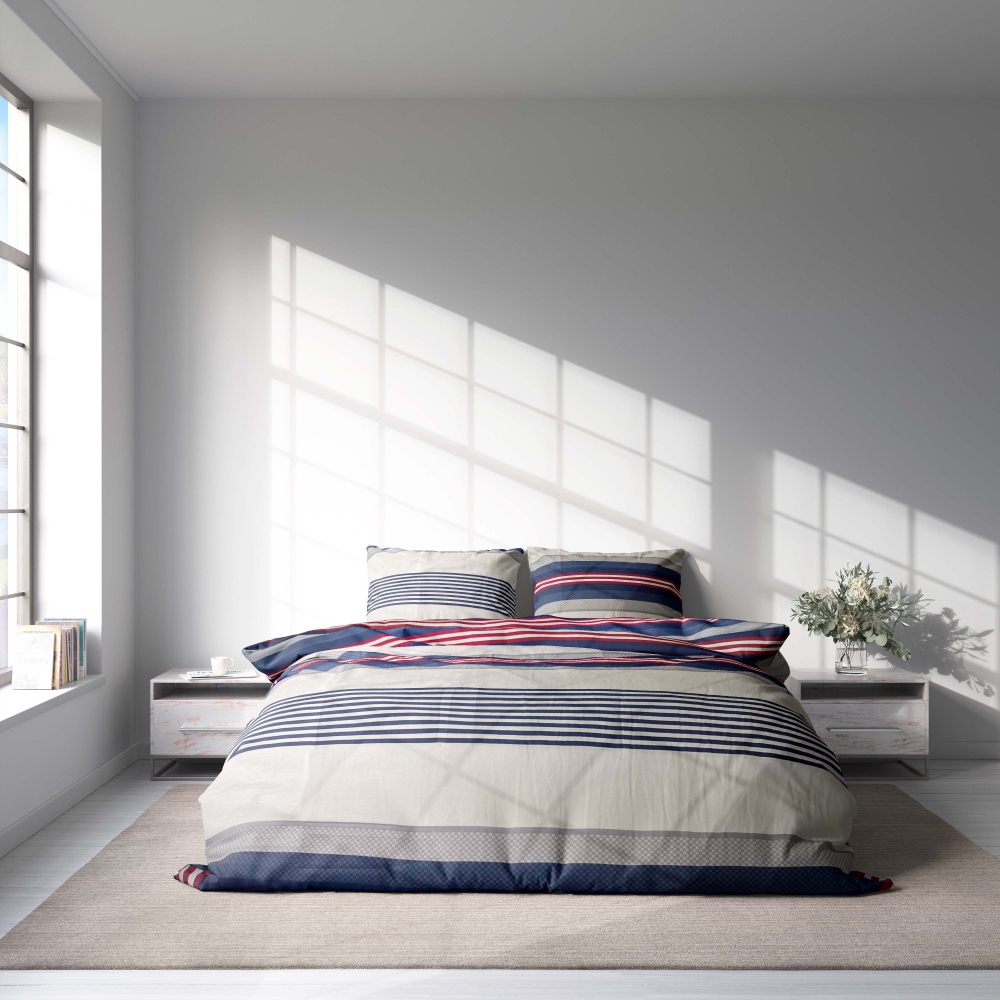 Bettwäsche set "Blaze". Bettwäsche Baumwolle, 135/140x200 cm, 150x200 cm, 155/160x200 cm, 200x200 cm, 200x220 cm. Schickes graues bettwäscheset mit raffinierten linien in verschiedenen farben.