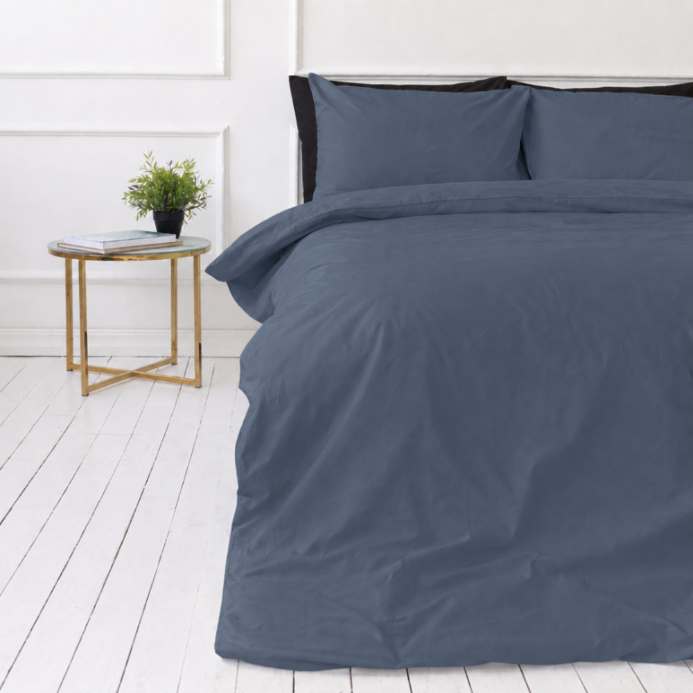 Bettwäsche set "Blue mirage". Bettwäsche 135x200, 135/140x200 cm, 200x200 cm, 200x220 cm. Elegantes blau-graues bettwäscheset für mehr raffinesse.
