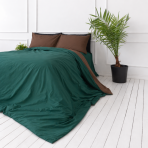 Bettwäsche set „Brunette Juniper“. Bettwäsche 155x200, 135/140x200 cm, 150x200 cm, 155/160x200 cm, 180x200 cm, 200x200 cm, 200x220 cm, 220x240 cm. Luxuriöses dunkelgrünes bettwäsche-set mit edlen braunen akzenten.