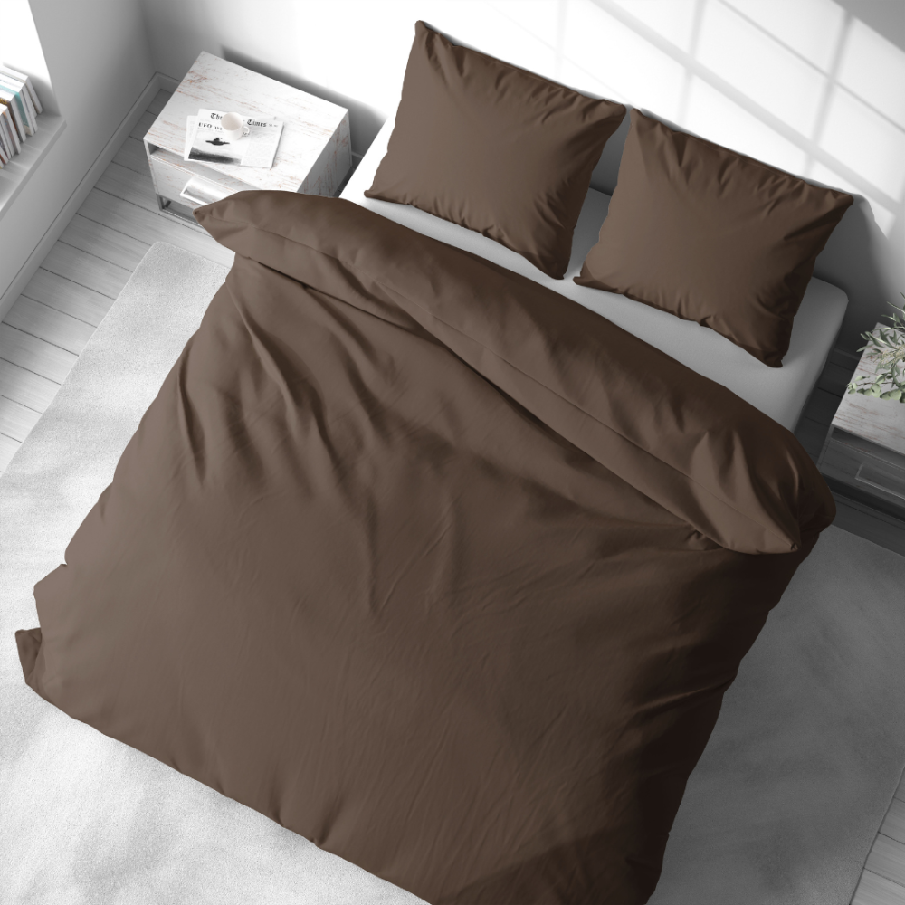 Bettwäsche set "Brunette". Bettwäsche einfarbig, 135/140x200 cm, 150x200 cm, 155/160x200 cm, 180x200 cm, 200x200 cm, 200x220 cm, 220x240 cm. Bettwäsche-set in sattem braun, das dem schlafzimmer natürliche eleganz verleiht.