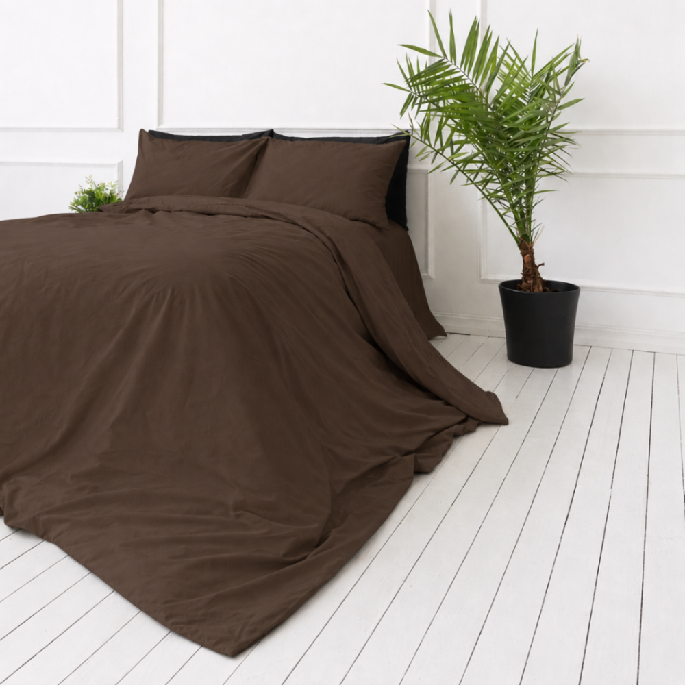 Bettwäsche set "Brunette". Bettwäsche einfarbig, 135/140x200 cm, 150x200 cm, 155/160x200 cm, 180x200 cm, 200x200 cm, 200x220 cm, 220x240 cm. Rikkalik pruun voodipesukomplekt, mis toob teie magamistuppa loomulikku elegantsi. Bettwäsche set "Brunette". Bettwäsche einfarbig, 135/140x200 cm, 150x200 cm, 155/160x200 cm, 180x200 cm, 200x200 cm, 200x220 cm, 220x240 cm. Rikkalik pruun voodipesukomplekt, mis toob teie magamistuppa loomulikku elegantsi.