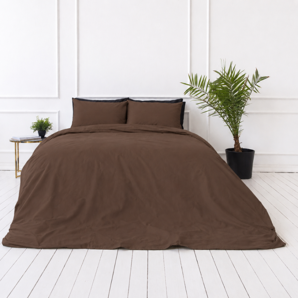 Bettwäsche set "Brunette". Bettwäsche einfarbig, 135/140x200 cm, 150x200 cm, 155/160x200 cm, 180x200 cm, 200x200 cm, 200x220 cm, 220x240 cm. Stiilne pruun voodipesu komplekt, mis tõstab teie magamistoa sisekujundust sooja. Bettwäsche set "Brunette". Bettwäsche einfarbig, 135/140x200 cm, 150x200 cm, 155/160x200 cm, 180x200 cm, 200x200 cm, 200x220 cm, 220x240 cm. Stiilne pruun voodipesu komplekt, mis tõstab teie magamistoa sisekujundust sooja.