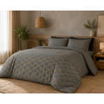 Bettwäsche set „Cross“. Bettwäsche 155x200, 135/140x200 cm, 150x200 cm, 155/160x200 cm, 180x200 cm, 200x200 cm, 200x220 cm. Graues bettwäsche-set mit goldenem geometrischem muster. Bettwäsche set „Cross“. Bettwäsche 155x200, 135/140x200 cm, 150x200 cm, 155/160x200 cm, 180x200 cm, 200x200 cm, 200x220 cm. Graues bettwäsche-set mit goldenem geometrischem muster.