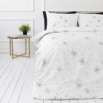 Bettwäsche set "Dandelion puff". Bettwäsche 155x200, 135/140x200 cm, 150x200 cm, 155/160x200 cm, 180x200 cm, 200x200 cm, 200x220 cm. Charmantes weißes bettwäscheset mit silbernen pusteblumen, die über das design schweben und einen hauch von magie verleihen. Bettwäsche set "Dandelion puff". Bettwäsche 155x200, 135/140x200 cm, 150x200 cm, 155/160x200 cm, 180x200 cm, 200x200 cm, 200x220 cm. Charmantes weißes bettwäscheset mit silbernen pusteblumen, die über das design schweben und einen hauch von magie verleihen.