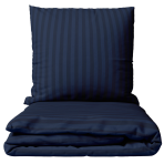 Bettwäsche set "Dark Blue Stripes". Bettwäsche 140x200, 135/140x200 cm, 200x200 cm, 200x220 cm. Dunkelblaues bettwäscheset mit elegantem streifendesign, das ihrem schlafzimmer einen hauch von raffinesse verleiht.