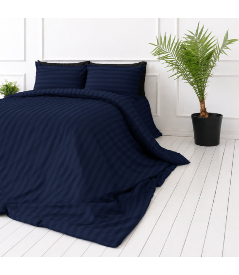 Bettwäsche set "Dark Blue Stripes". Bettwäsche für Hotels