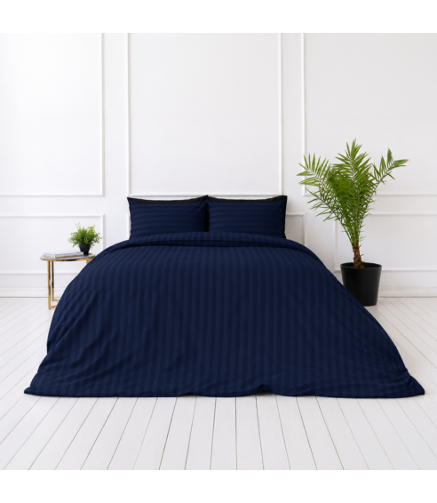 Bettwäsche set "Dark Blue Stripes". Bettwäsche für Hotels