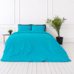 Bettwäsche set "Dreamy Waters". Bettwäsche 155x200, 135/140x200 cm, 150x200 cm, 155/160x200 cm, 180x200 cm, 200x200 cm, 200x220 cm, 220x240 cm. Weiches cyanfarbenes bettwäscheset mit klarem und scharfem design, ideal, um ihrem schlafzimmerdekor eine moderne, aber beruhigende stimmung zu verleihen. Bettwäsche set "Dreamy Waters". Bettwäsche 155x200, 135/140x200 cm, 150x200 cm, 155/160x200 cm, 180x200 cm, 200x200 cm, 200x220 cm, 220x240 cm. Weiches cyanfarbenes bettwäscheset mit klarem und scharfem design, ideal, um ihrem schlafzimmerdekor eine moderne, aber beruhigende stimmung zu verleihen.