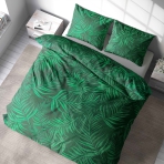 Bettwäsche set "Fern". Bettwäsche 140x200, 135/140x200 cm, 155/160x200 cm, 200x200 cm, 200x220 cm. Satte grüne bettwäsche mit auffälligem farnmuster, das an natürliche ruhe erinnert
