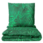 Bettwäsche set "Fern". Bettwäsche 140x200, 135/140x200 cm, 155/160x200 cm, 200x200 cm, 200x220 cm. Luxuriöse dunkelgrüne bettwäsche mit übergroßem farnmuster für einen hauch von natur im haus