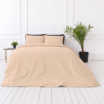 Bettwäsche set "Frappe". Beige Bettwäsche, 135/140x200 cm, 150x200 cm, 155/160x200 cm, 180x200 cm, 200x200 cm, 200x220 cm, 220x240 cm. Der braune und cremige farbton schafft eine gemütliche und warme atmosphäre in ihrem schlafzimmer.