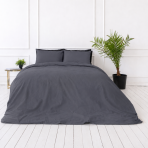 Bettwäsche set "Graphite". Bettwäsche einfarbig, 135/140x200 cm, 150x200 cm, 155/160x200 cm, 180x200 cm, 200x200 cm, 200x220 cm, 220x240 cm. Stilvolles dunkelgraues bettwäscheset, das ihre schlafzimmereinrichtung mit leichtigkeit aufwertet.