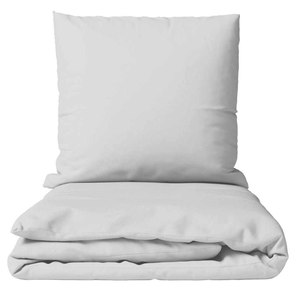 Bettwäsche set „Gray morn“. Bettwäsche 155x200, 135/140x200 cm, 150x200 cm, 155/160x200 cm, 180x200 cm, 200x200 cm, 200x220 cm, 220x240 cm. Hell-silbergraues bettwäsche-set mit minimalistischem design