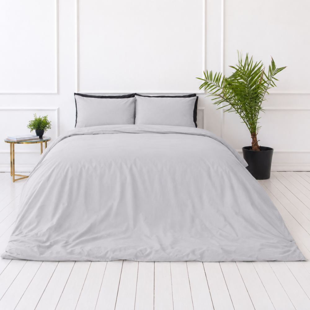 Bettwäsche set „Gray morn“. Bettwäsche einfarbig, 135/140x200 cm, 150x200 cm, 155/160x200 cm, 180x200 cm, 200x200 cm, 200x220 cm, 220x240 cm. Hell-silbergraues bettwäsche-set für eina ruhiges interieur Bettwäsche set „Gray morn“. Bettwäsche einfarbig, 135/140x200 cm, 150x200 cm, 155/160x200 cm, 180x200 cm, 200x200 cm, 200x220 cm, 220x240 cm. Hell-silbergraues bettwäsche-set für eina ruhiges interieur