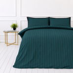 Bettwäsche set "Green Stripes". Gemusterte Bettwäsche, 135/140x200 cm, 150x200 cm, 155/160x200 cm, 180x200 cm, 200x200 cm, 200x220 cm. Elegantes bettwäsche-set in dunkelgrün mit einem zeitlosen streifenmuster, das verschiedene einrichtungsstile ergänzt. Bettwäsche set "Green Stripes". Gemusterte Bettwäsche, 135/140x200 cm, 150x200 cm, 155/160x200 cm, 180x200 cm, 200x200 cm, 200x220 cm. Elegantes bettwäsche-set in dunkelgrün mit einem zeitlosen streifenmuster, das verschiedene einrichtungsstile ergänzt.