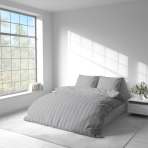 Bettwäsche set "Grey Stripes". Bettwäsche 140x200, 135/140x200 cm, 155/160x200 cm, 200x200 cm, 200x220 cm. Elegantes und schickes graues bettwäsche-set mit minimalistischem streifenmuster, das die ästhetik jedes raumes verbessert.