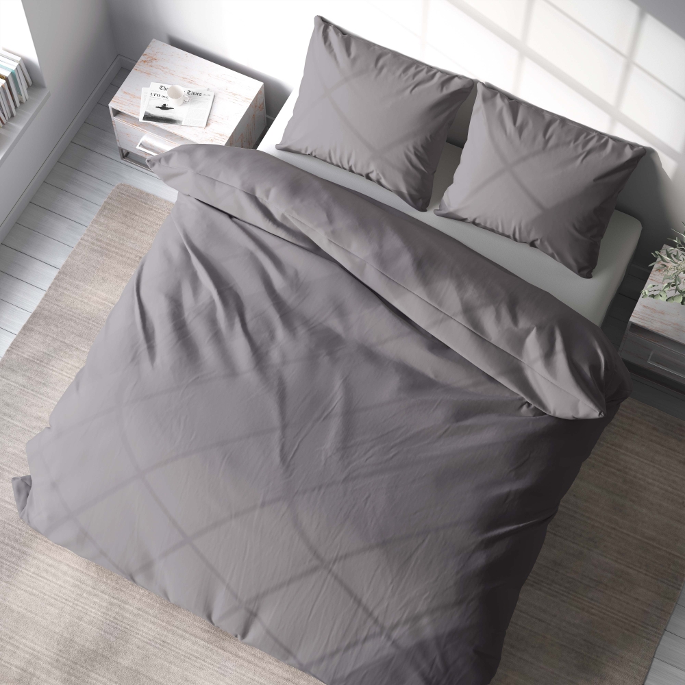 Bettwäsche set „Gull“. Bettwäsche für Hotels, 135/140x200 cm, 200x200 cm, 200x220 cm. Elegantes graues bettwäscheset, das sich nahtlos in jede einrichtung einfügt und ein ruhiges und raffiniertes ambiente bietet.