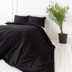 Bettwäsche set "Ozai". Bettwäsche für Hotels, 135/140x200 cm, 200x200 cm, 200x220 cm, 220x240 cm. Klassisches schwarzes bettwäscheset, perfekt für einen zeitlosen look im schlafzimmer.