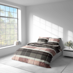 Bettwäsche set „Home Story“. Bettwäsche 140x200, 135/140x200 cm, 200x200 cm, 200x220 cm. Bettwäsche im kacheldesign in grau-, dunkelgrau- und brauntönen, die ein strukturiertes und modernes gefühl in ihren raum bringen.