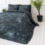 Bettwäsche set „Isolde“. Bettwäsche 155x200, 135/140x200 cm, 150x200 cm, 155/160x200 cm, 180x200 cm, 200x200 cm, 200x220 cm, 220x240 cm. Stoff in tiefem blau mit geometrischen linien in gold Bettwäsche set „Isolde“. Bettwäsche 155x200, 135/140x200 cm, 150x200 cm, 155/160x200 cm, 180x200 cm, 200x200 cm, 200x220 cm, 220x240 cm. Stoff in tiefem blau mit geometrischen linien in gold