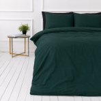 Bettwäsche set "Juniper". Bettwäsche einfarbig, 135/140x200 cm, 150x200 cm, 155/160x200 cm, 180x200 cm, 200x200 cm, 200x220 cm, 220x240 cm. Tiefgrünes bettwäscheset, das natürliche eleganz und ruhe in ihren raum bringt.