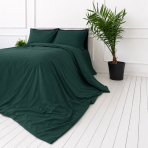 Bettwäsche set "Juniper". Bettwäsche einfarbig, 135/140x200 cm, 150x200 cm, 155/160x200 cm, 180x200 cm, 200x200 cm, 200x220 cm, 220x240 cm. Elegantes dunkelgrünes bettwäscheset, das einen hauch von natur ins haus bringt.