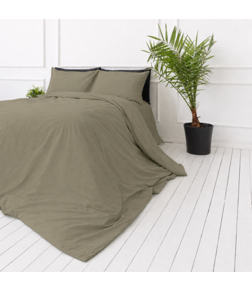 Bettwäsche set „Khaki Grey“. Bettwäsche 140x200