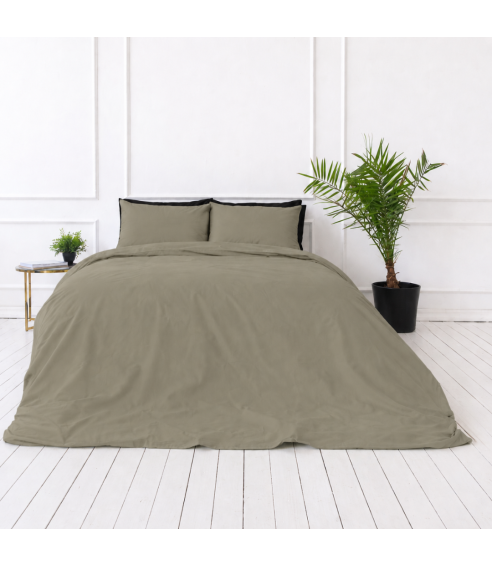 Bettwäsche set „Khaki Grey“. Bettwäsche 140x200