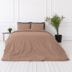 Bettwäsche set "Latte". Bettwäsche einfarbig, 135/140x200 cm, 150x200 cm, 155/160x200 cm, 180x200 cm, 200x200 cm, 200x220 cm, 220x240 cm. Beruhigende latte-bettwäsche für ein entspanntes schlafzimmer-ambiente.
