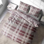 Bettwäsche set "Majesty". Bettwäsche 160x200, 135/140x200 cm, 150x200 cm, 155/160x200 cm, 180x200 cm, 200x200 cm, 200x220 cm. Gemütliches bettwäscheset in einem bräunlichen farbton mit karomuster, das stil und komfort für ein perfektes schlafzimmerambiente miteinander verbindet.