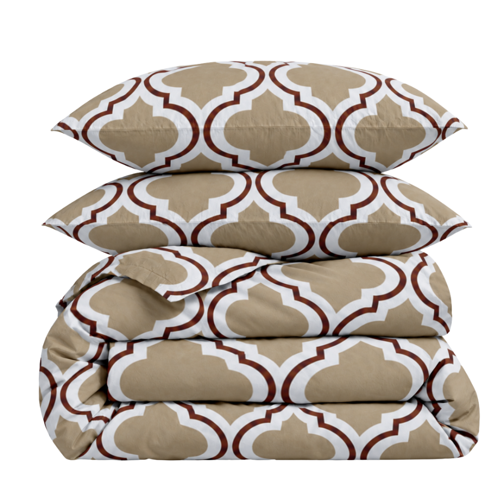 Bettwäsche set "Moroccan Beige". Beige Bettwäsche, 135/140x200 cm, 150x200 cm, 155/160x200 cm, 180x200 cm, 200x200 cm, 200x220 cm, 220x240 cm. Sandfarbenes bettwäsche-set mit braunem, marokkanisch inspiriertem muster Bettwäsche set "Moroccan Beige". Beige Bettwäsche, 135/140x200 cm, 150x200 cm, 155/160x200 cm, 180x200 cm, 200x200 cm, 200x220 cm, 220x240 cm. Sandfarbenes bettwäsche-set mit braunem, marokkanisch inspiriertem muster