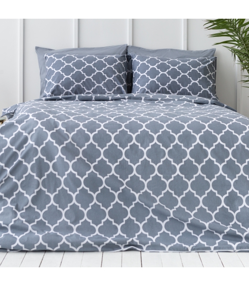 Bettwäsche set "Morocco grey cotton". Bettwäsche Baumwolle