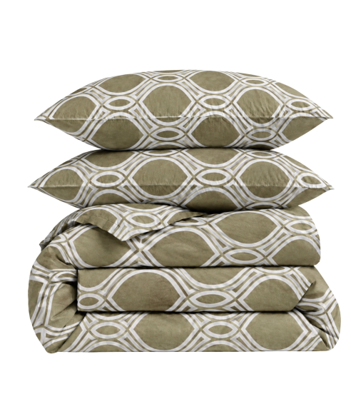 Bettwäsche set "Olive Orbit". Bettwäsche Baumwolle