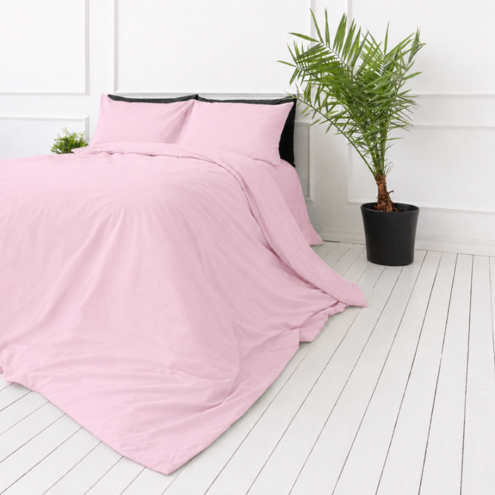 Bettwäsche set "Piggy". Bettwäsche 155x200, 135/140x200 cm, 200x200 cm, 200x220 cm, 220x240 cm. Klassisches rosa bettwäsche-set, perfekt für ein zeitloses und romantisches schlafzimmer.