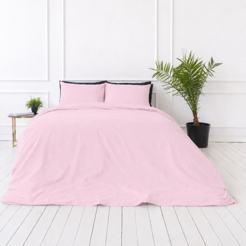 Bettwäsche set "Piggy". Bettwäsche 155x200, 135/140x200 cm, 200x200 cm, 200x220 cm, 220x240 cm. Stilvolles rosa bettwäscheset, das ihrem schlafzimmerdekor einen farbakzent verleiht.